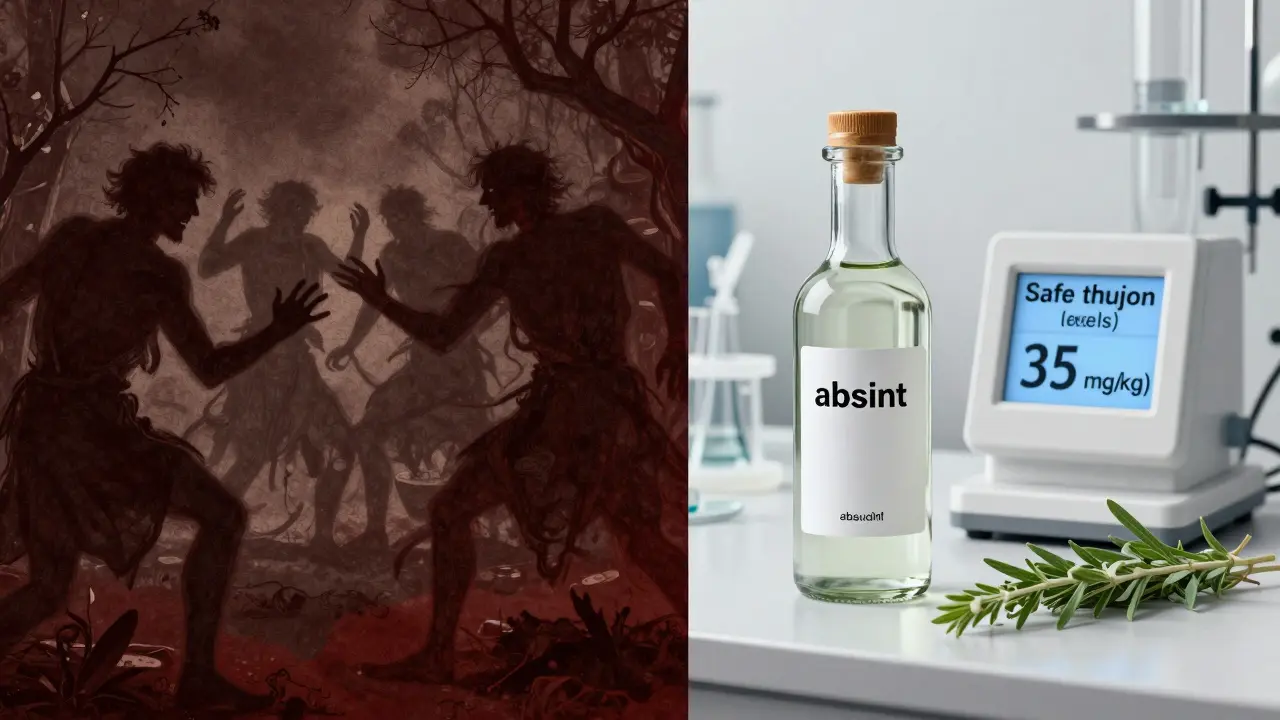 Kontrast mezi historickými mýty a moderní regulací absintu