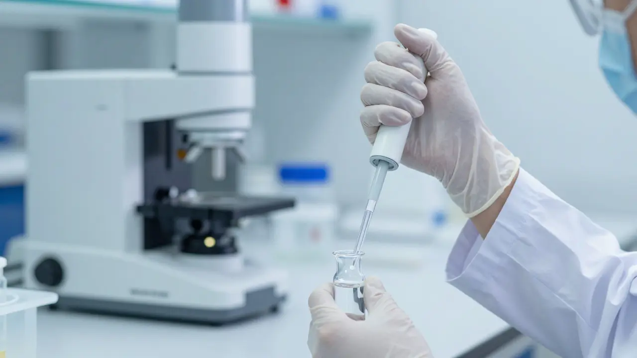 Laboratorní testování vzorku pro ověření čistoty a bezpečnosti produktu