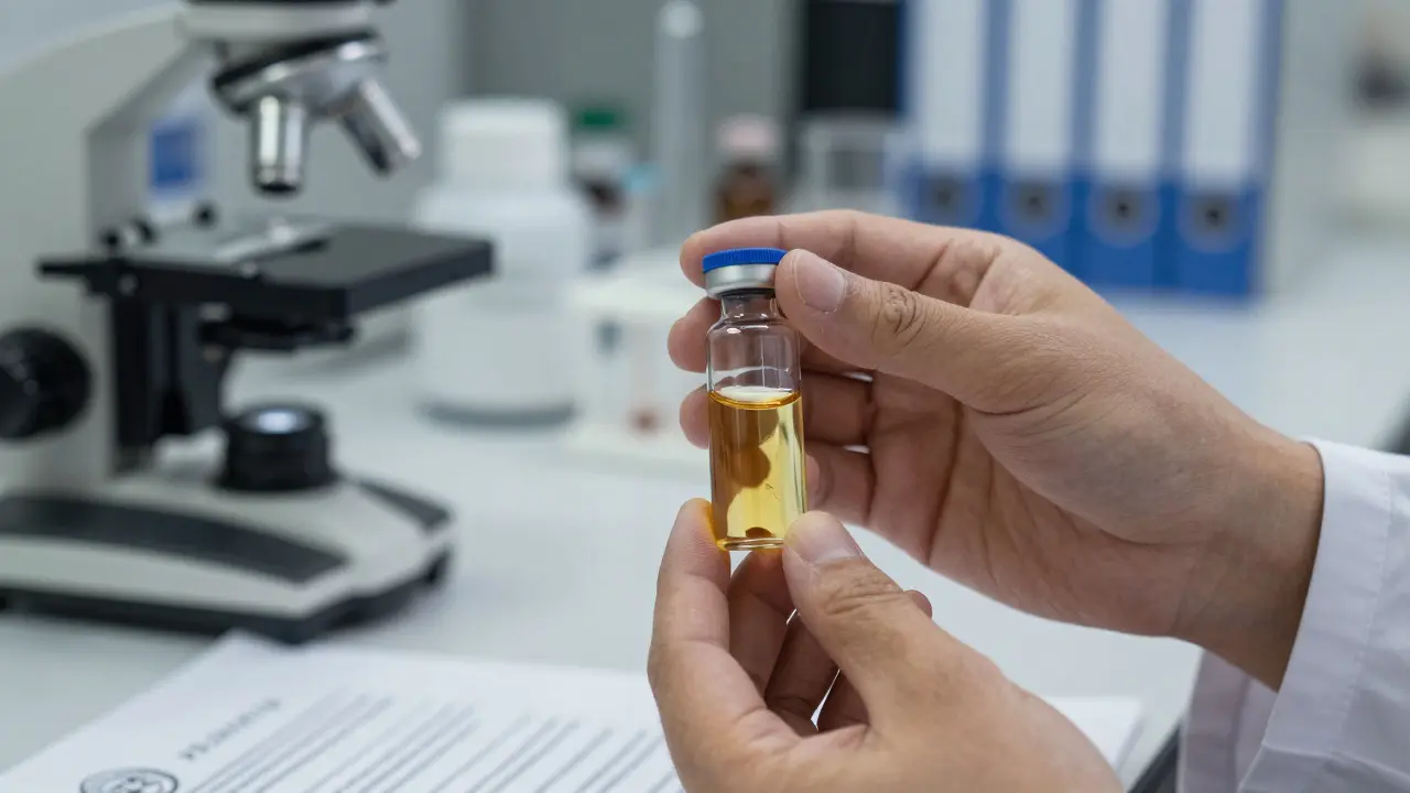 Laboratorní testování produktu HHC pod mikroskopem